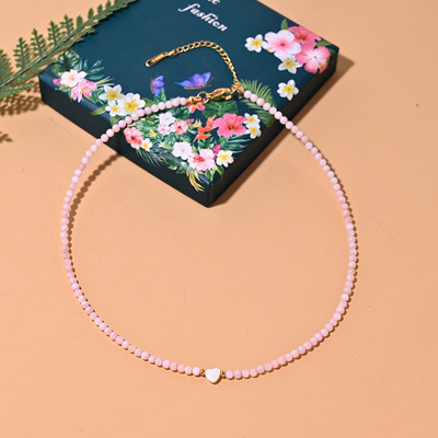 Mother of Pearl Beads Heart Choker Modes Krāsota Natural Shell Kaklarota Sievietēm Nerūsējošā tērauda Apkakles Sieviete MOON GIRL Design