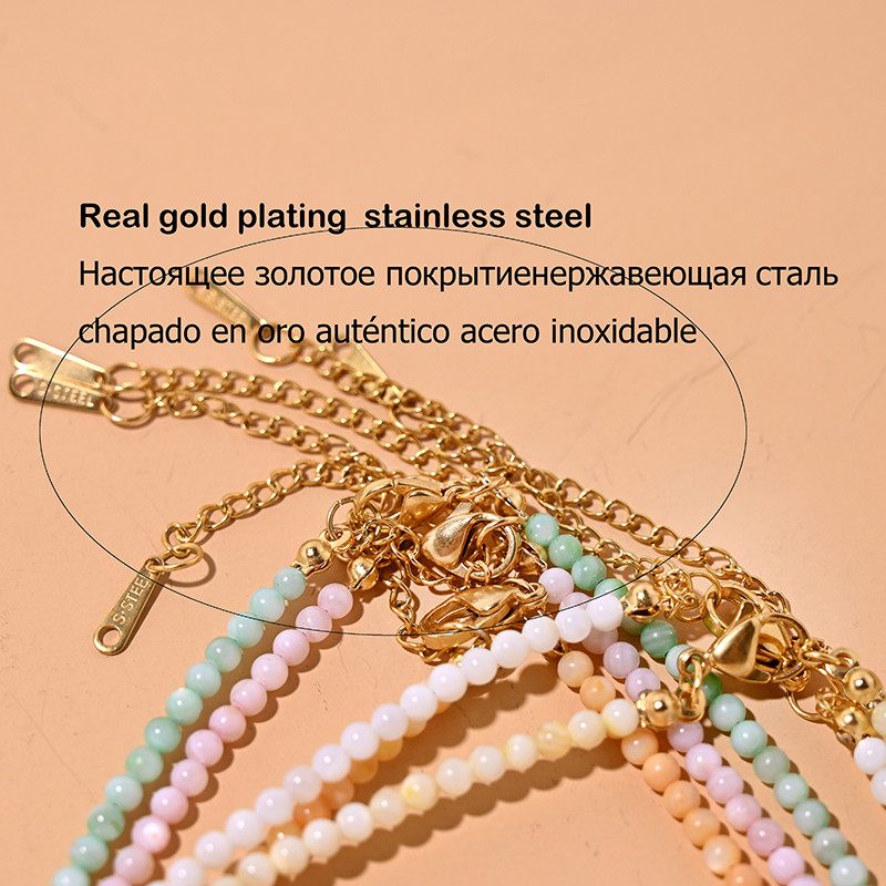 Mother of Pearl Beads Heart Choker Modes Krāsota Natural Shell Kaklarota Sievietēm Nerūsējošā tērauda Apkakles Sieviete MOON GIRL Design