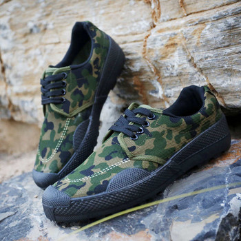 Дишащи военни нехлъзгащи се камуфлажни тренировъчни трудови застраховки Обувки мъж Студентски военни тренировъчни обувки Обувки