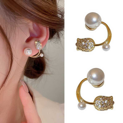 Franču gaiši grezni kristāla tulpju ziedu auskari sievietēm korejiešu cirkons, izsmalcināts auskaru ballīte Ziemassvētku rotaslietas dāvana