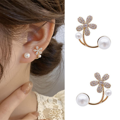 Franču gaiši grezni kristāla tulpju ziedu auskari sievietēm korejiešu cirkons, izsmalcināts auskaru ballīte Ziemassvētku rotaslietas dāvana