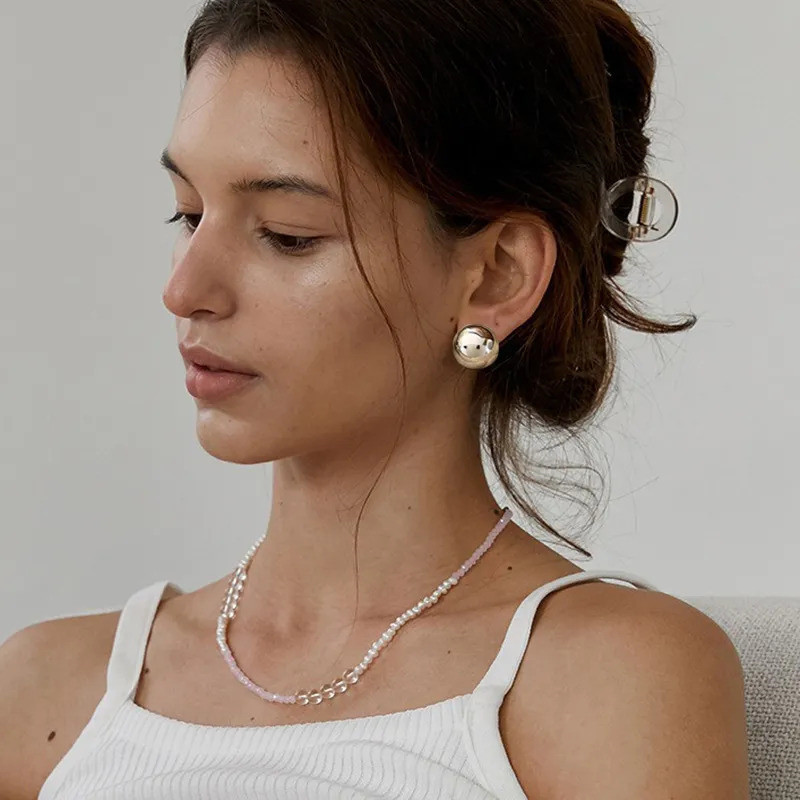 Euroopa stiilis punkmood, geomeetrilised poolmetallist suured palliga ümmargused kõrvarõngad naistele, tüdrukutele, peoaksessuaarid