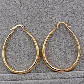 Γυαλιστερό χρυσό σκουλαρίκια για γυναίκες Μόδα Σκουλαρίκια με λείο κρίκο Δώρο κοσμήματος γάμου
