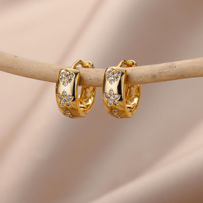 Moodne tsirkoonist ümmargune rippkõrvarõngas naistele roostevabast terasest kullavärvi ümmargune rippuv rippuv kõrvarõngas ehe kingitus Brincos Bijoux