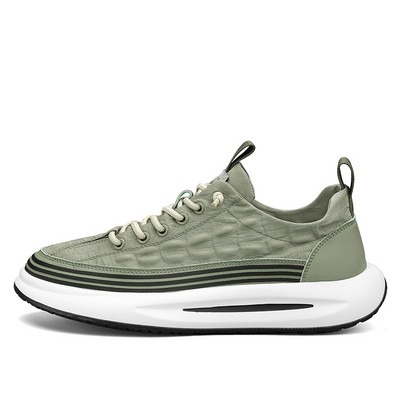 Tursked tossud Meeste Pehme tallaga jooksujalatsid Mood vabaaja nahkkangas hingav kõrgus Suurendatud lameda platvormiga lauajalatsid