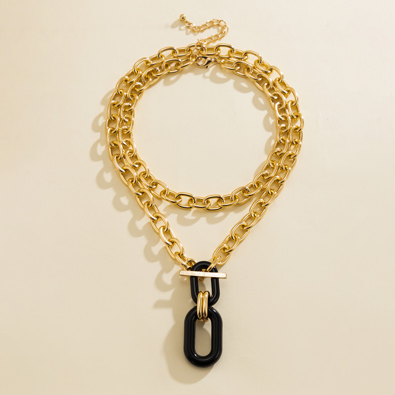 Kihiline paks kett elliptiliste ripatsiga kaelakeedega naistele Trendikad elegantsed paksu kaelaga ketid Aksessuaarid 2024. aasta moeehted