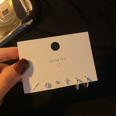 Uued Korea moodsad metallist armastuse südameringiga väikesed kõrvarõngad naistele trendi ripatsiga augustamiskõrvarõngaste komplekt, ehted