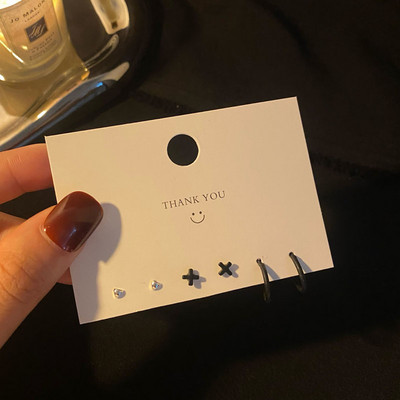 Uued Korea moodsad metallist armastuse südameringiga väikesed kõrvarõngad naistele trendi ripatsiga augustamiskõrvarõngaste komplekt, ehted