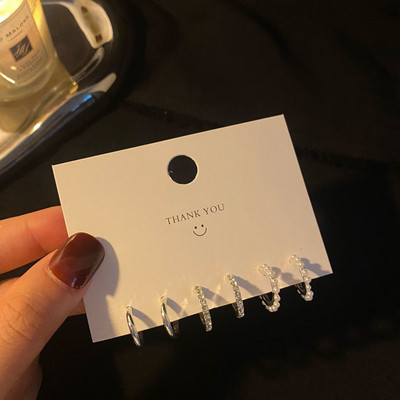 Uued Korea moodsad metallist armastuse südameringiga väikesed kõrvarõngad naistele trendi ripatsiga augustamiskõrvarõngaste komplekt, ehted