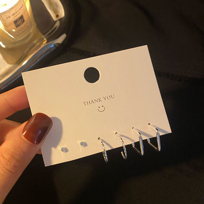 Uued Korea moodsad metallist armastuse südameringiga väikesed kõrvarõngad naistele trendi ripatsiga augustamiskõrvarõngaste komplekt, ehted