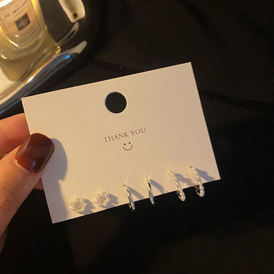 Uued Korea moodsad metallist armastuse südameringiga väikesed kõrvarõngad naistele trendi ripatsiga augustamiskõrvarõngaste komplekt, ehted