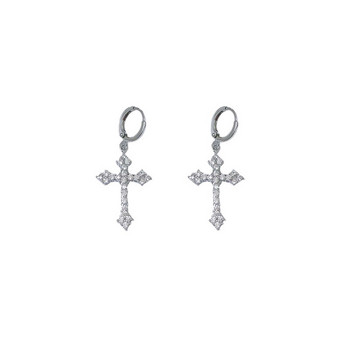 Y2K γοτθικά σκουλαρίκια στρας Kpop Ζιργκόν σταυρωτά σκουλαρίκια για γυναίκες Grunge Egirl σκουλαρίκια Αξεσουάρ κοσμημάτων
