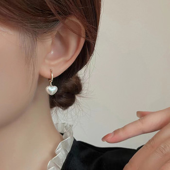 Κρεμαστά σκουλαρίκια με μαργαριτάρι καρδιά κλασικού σχεδίου 2023 Fashion Jewelry Party Αξεσουάρ για κορίτσια με γλυκό ταμπεραμέντο για γυναικεία σκουλαρίκια