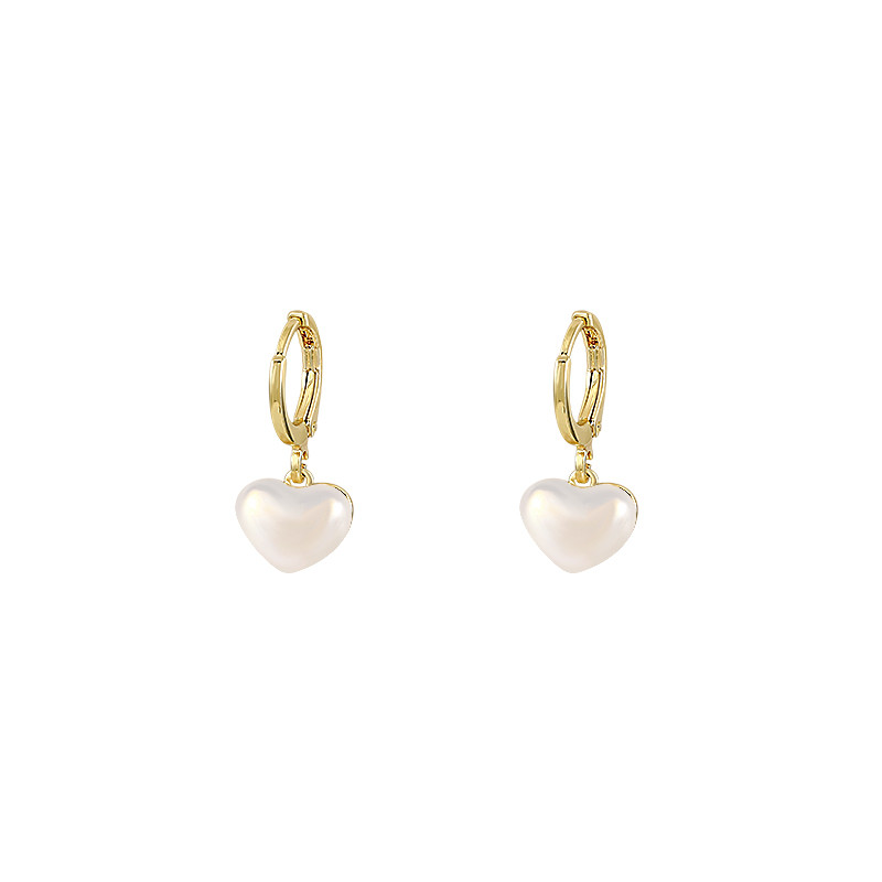 Klasiskā dizaina pērļu sirds piekaramie auskari 2023. gada modes rotaslietas ballītei, meitenes salda temperamenta aksesuāri sieviešu auskariem