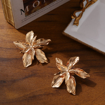 2020 Vintage μεταλλικά λουλούδια μεγάλα σκουλαρίκια για γυναίκες Χρυσό χρώμα Ασημί Χρώμα Γεωμετρικό Σκουλαρίκι Fashion Brincos Κοσμήματα