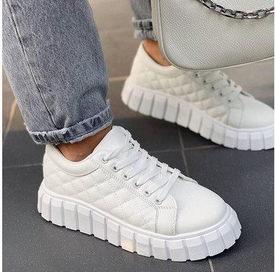 Γυναικεία επώνυμα παπούτσια Επίπεδα Γυναικεία Ανοιξιάτικα Φθινοπωρινά Μεταλλικά Λευκά Γυναικεία Casual Χονδρά Αθλητικά Παπούτσια Πλατφόρμες Fashion Sneaker
