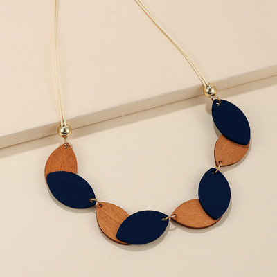 Vintage etnilise ovaalse puidust ripatsiga kaelakee naistele igapäevaseks kandmiseks moeehted