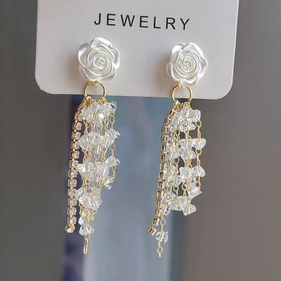 Uued asümmeetrilised vintage punakaspruuni kristallist geomeetrilised kõrvarõngad naistele Mood Korea temperament metallist kõrvarõngad naistele Ehted