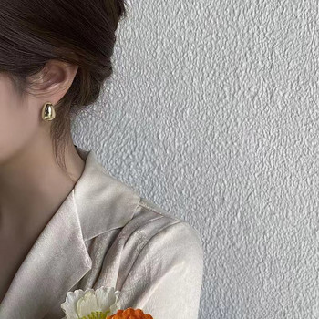 Απλά σκουλαρίκια από κράμα χαλκού σε σχήμα μπιζελιού σε χρυσό χρώμα για γυναίκες 2023 Κορεατικά κοσμήματα μόδας Goth Party Girls Ασυνήθιστο αξεσουάρ