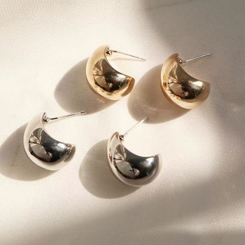 Απλά σκουλαρίκια από κράμα χαλκού σε σχήμα μπιζελιού σε χρυσό χρώμα για γυναίκες 2023 Κορεατικά κοσμήματα μόδας Goth Party Girls Ασυνήθιστο αξεσουάρ