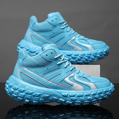 Luksuslikud trendirehvid Paksu tallaga jalanõud Meeste hingav platvorm Spordijalatsid Meeste mood Sinine vabaaja tossud Meeste jooksujalatsid