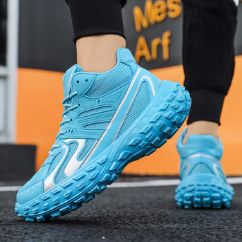 Луксозни трендови гуми Обувки с дебела подметка Мъжки дишащи спортни обувки на платформа Мъжки модни сини ежедневни маратонки Мъжки обувки за фитнес