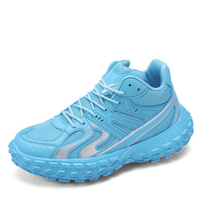 Luksuslikud trendirehvid Paksu tallaga jalanõud Meeste hingav platvorm Spordijalatsid Meeste mood Sinine vabaaja tossud Meeste jooksujalatsid