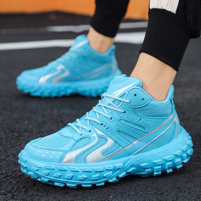 Luksuslikud trendirehvid Paksu tallaga jalanõud Meeste hingav platvorm Spordijalatsid Meeste mood Sinine vabaaja tossud Meeste jooksujalatsid