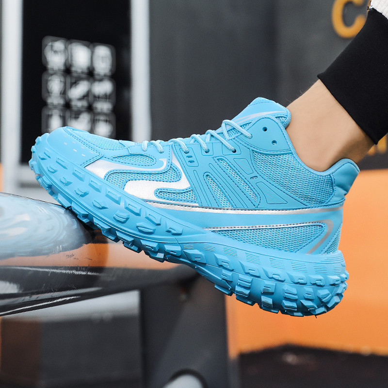 Luksuslikud trendirehvid Paksu tallaga jalanõud Meeste hingav platvorm Spordijalatsid Meeste mood Sinine vabaaja tossud Meeste jooksujalatsid