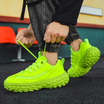 Марка 2024 Зелени масивни маратонки Мъжки модни обувки на платформа Дизайнерски маратонки Мъжки дишащи спортни обувки Тенис zapatilla hombre