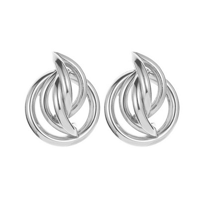 Vienkārši modes zelta krāsas spirālveida savīti mezglu auskari sievietēm neregulāri metāla auskari paziņojumi rotaslietas ballīšu aksesuāri