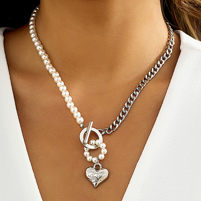 Barokk szimulált gyöngyből készült hosszú bojtos medál nyaklánc nőknek gyöngyös linkláncos nyaklánc 2022 trendi Lariat esküvői ékszerek