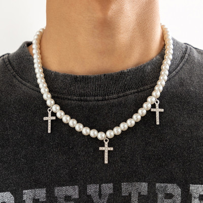 Barokk szimulált gyöngyből készült hosszú bojtos medál nyaklánc nőknek gyöngyös linkláncos nyaklánc 2022 trendi Lariat esküvői ékszerek