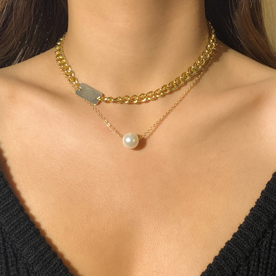 Barokk szimulált gyöngyből készült hosszú bojtos medál nyaklánc nőknek gyöngyös linkláncos nyaklánc 2022 trendi Lariat esküvői ékszerek