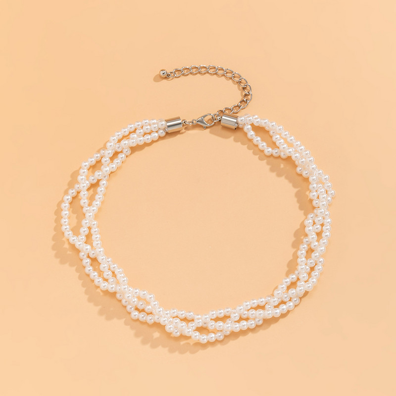 Boho saldās imitācijas pērļu ceptas mīklas savīti fāzēm apkakles kaklarota sievietēm 2023. gada vienkārša romantiska kāzu modes rotaslieta dāvana