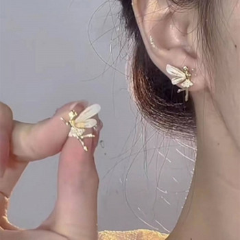 Trend Crystal Elf Flower Fairy Stud σκουλαρίκια για γυναίκες Κορεάτικα εξαίσια αξεσουάρ κοσμημάτων αυτιών Χονδρικό δώρο για κορίτσι