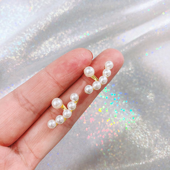 Нови обеци с имитация на перли за жени Геометричен кристал Циркон Звезди Обеци Момичета Рожден Ден Банкет Бижута