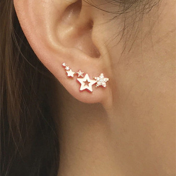 Νέα απομίμηση μαργαριτάρι καρφωτά σκουλαρίκια για γυναίκες Γεωμετρικά κρυστάλλινα αστέρια ζιργκόν Σκουλαρίκια Κοριτσίστικα κοσμήματα για πάρτι γενεθλίων