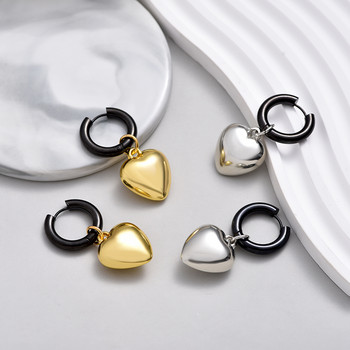 Νέα κρεμαστά σκουλαρίκια από ανοξείδωτο ατσάλι με κρεμαστό κρεμαστό τσέρκι για γυναίκες statement Solid Circel Gold Ασημί Μαύρο Χρώμα Σκουλαρίκια Δώρο κοσμήματα