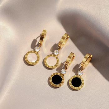 Κλασικά 2023 Ρωμαϊκά ψηφιακά στρογγυλά κρεμαστά σκουλαρίκια από ανοξείδωτο ατσάλι Κορεατικά κοσμήματα μόδας για αξεσουάρ γυναικείας ιδιοσυγκρασίας
