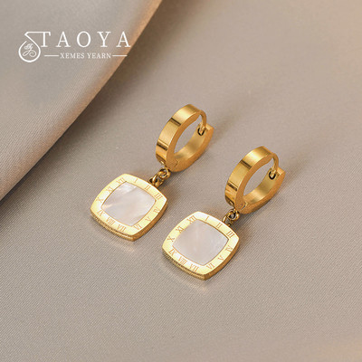 2023 Classic Nerūsējošā tērauda romiešu digitālie apaļie kulonu auskari korejiešu modes rotaslietas sieviešu temperamenta aksesuāri