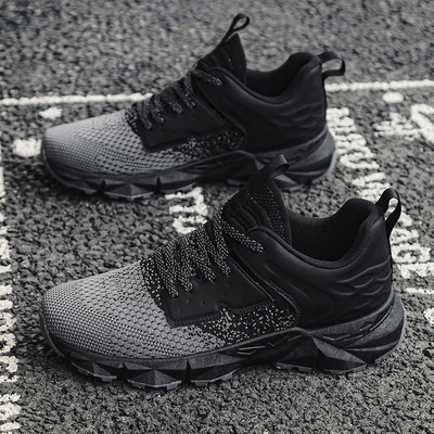 Ανδρικά παπούτσια τζόκινγκ Ελαφρύ μαλακό σοκ με μαλακή ανάκαμψη Αναπνεύσιμη μόδα Παπούτσια για τρέξιμο για ηλικιωμένους Παπούτσια γυμναστικής με κορδόνια