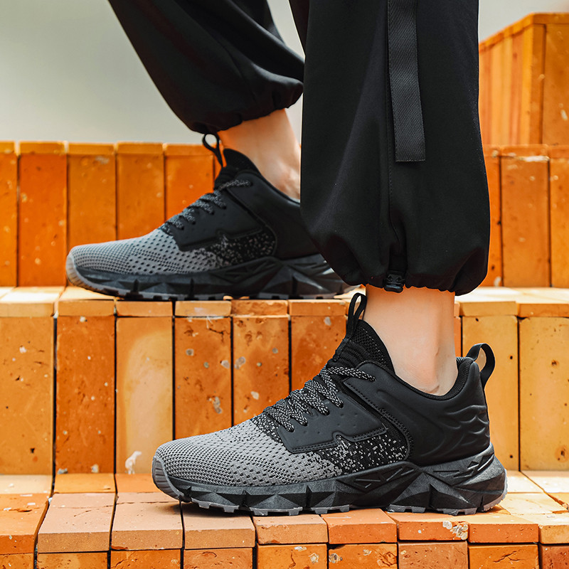 Ανδρικά παπούτσια τζόκινγκ Ελαφρύ μαλακό σοκ με μαλακή ανάκαμψη Αναπνεύσιμη μόδα Παπούτσια για τρέξιμο για ηλικιωμένους Παπούτσια γυμναστικής με κορδόνια