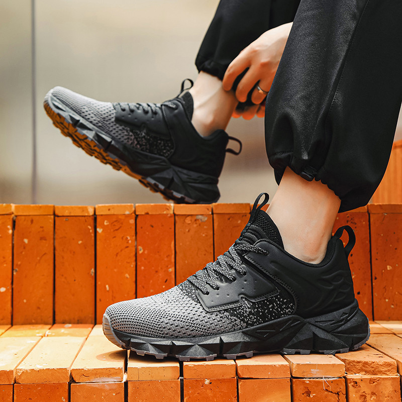 Ανδρικά παπούτσια τζόκινγκ Ελαφρύ μαλακό σοκ με μαλακή ανάκαμψη Αναπνεύσιμη μόδα Παπούτσια για τρέξιμο για ηλικιωμένους Παπούτσια γυμναστικής με κορδόνια