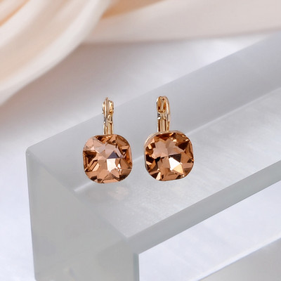 Cercei pătrați de cristal albastru pentru femei, strălucitori, mici, geometrici, moda coreeană, bijuterii pentru urechi, cadou de aniversare