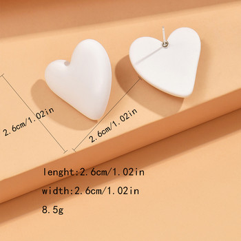 Koean Fashion Candy Χρώμα Ακρυλικό Love Eardrop Απλό σχέδιο Γεωμετρικό Heart Party Κοσμήματα Σκουλαρίκια Ear Studs All-match EarStuds