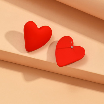 Koean Fashion Candy Χρώμα Ακρυλικό Love Eardrop Απλό σχέδιο Γεωμετρικό Heart Party Κοσμήματα Σκουλαρίκια Ear Studs All-match EarStuds