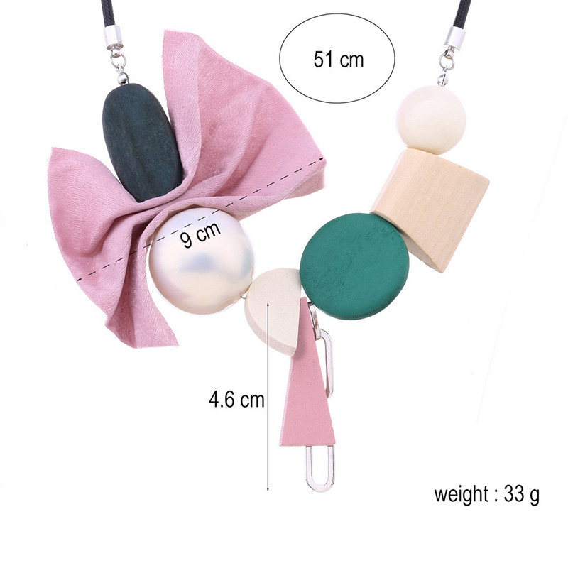 Kangast Bow Maxi Statement kaelakee naistele Köis kett Puithelmed Pärlid Ripatsid Kaelakeed Vintage käsitsi valmistatud moeehted