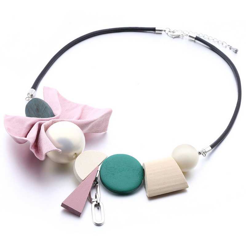 Kangast Bow Maxi Statement kaelakee naistele Köis kett Puithelmed Pärlid Ripatsid Kaelakeed Vintage käsitsi valmistatud moeehted