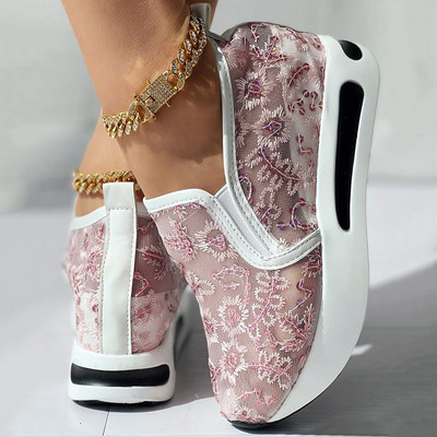 Naiste tossud lilltikandiga võrktossud naistele vabaaja mugavad kontsakingad, naine